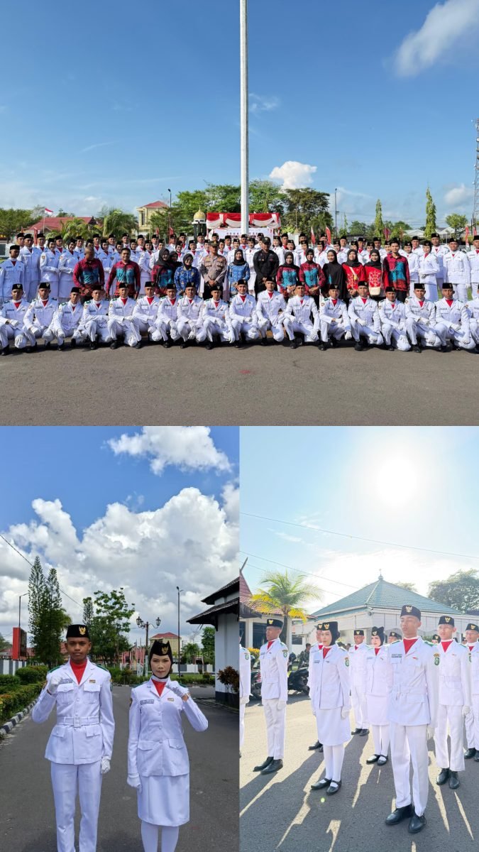 Dua Putra-Putri SMAN 1 Kota Besi Kibarkan Merah Putih di Hari Lahir Pancasila
