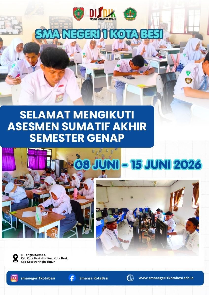 Pelaksanaan Sematif Akhir Semester Genap Tahun Pelajaran 2025/2026 di SMA Negeri 1 Kota Besi Berjalan Lancar